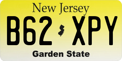 NJ license plate B62XPY