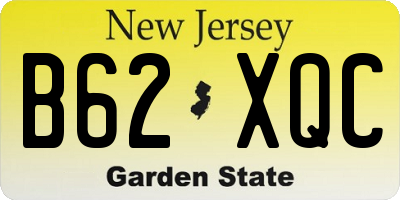 NJ license plate B62XQC