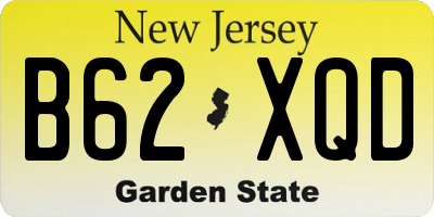 NJ license plate B62XQD