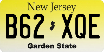 NJ license plate B62XQE