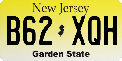 NJ license plate B62XQH