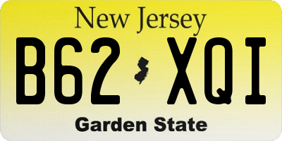 NJ license plate B62XQI
