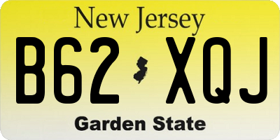 NJ license plate B62XQJ