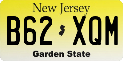 NJ license plate B62XQM