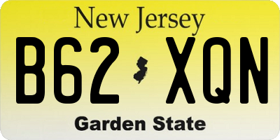 NJ license plate B62XQN