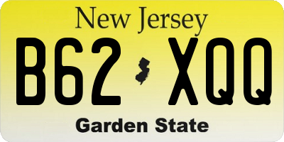 NJ license plate B62XQQ