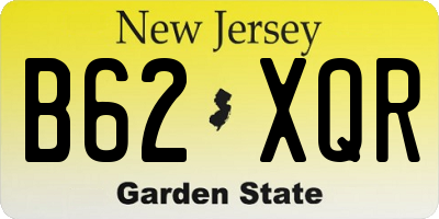 NJ license plate B62XQR