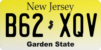 NJ license plate B62XQV