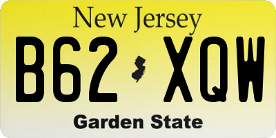 NJ license plate B62XQW