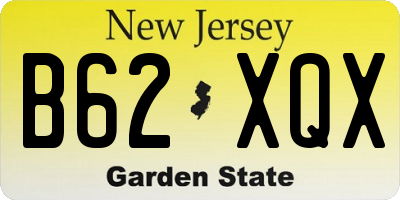 NJ license plate B62XQX