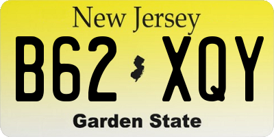 NJ license plate B62XQY