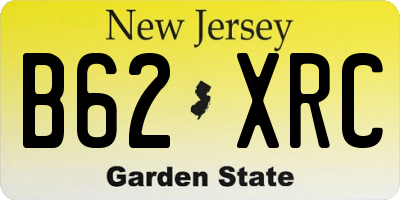 NJ license plate B62XRC