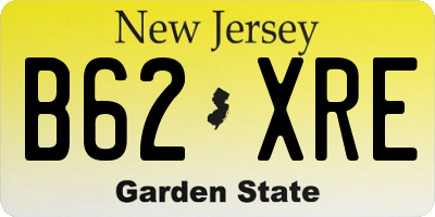 NJ license plate B62XRE