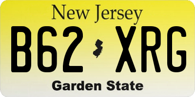 NJ license plate B62XRG