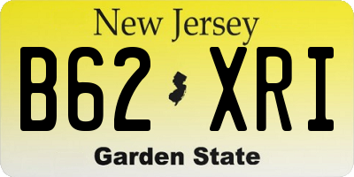NJ license plate B62XRI