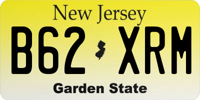 NJ license plate B62XRM