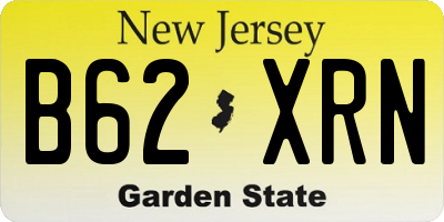 NJ license plate B62XRN