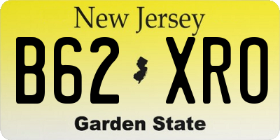 NJ license plate B62XRO