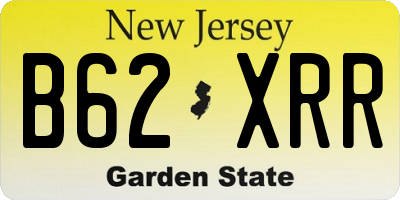 NJ license plate B62XRR