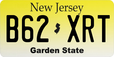 NJ license plate B62XRT
