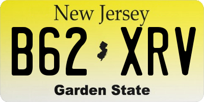 NJ license plate B62XRV