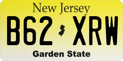 NJ license plate B62XRW