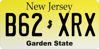 NJ license plate B62XRX