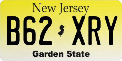 NJ license plate B62XRY