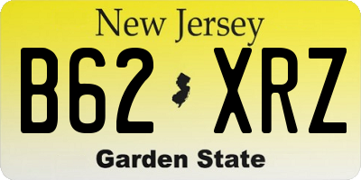 NJ license plate B62XRZ