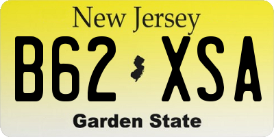 NJ license plate B62XSA