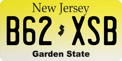 NJ license plate B62XSB