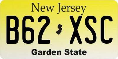 NJ license plate B62XSC