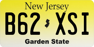 NJ license plate B62XSI