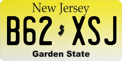 NJ license plate B62XSJ