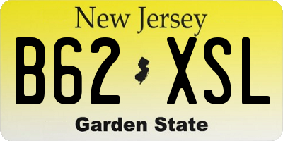 NJ license plate B62XSL