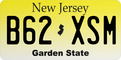 NJ license plate B62XSM