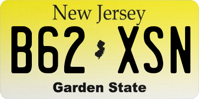 NJ license plate B62XSN