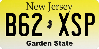 NJ license plate B62XSP