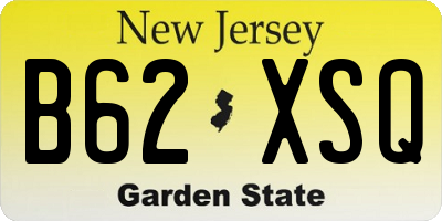 NJ license plate B62XSQ