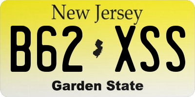 NJ license plate B62XSS
