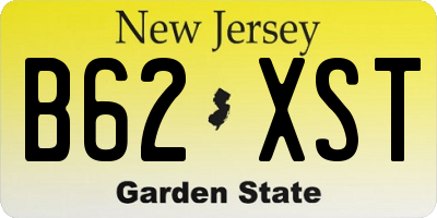 NJ license plate B62XST