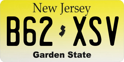 NJ license plate B62XSV