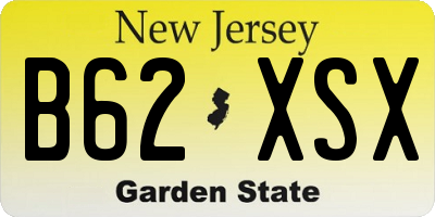 NJ license plate B62XSX