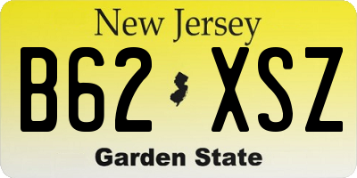 NJ license plate B62XSZ