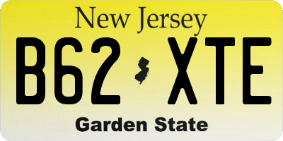 NJ license plate B62XTE