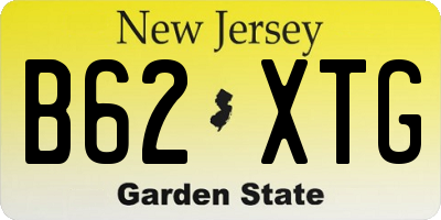 NJ license plate B62XTG