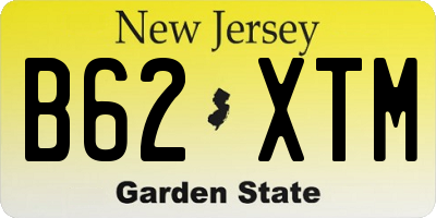 NJ license plate B62XTM