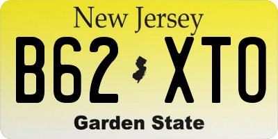 NJ license plate B62XTO