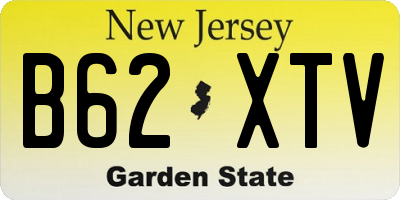 NJ license plate B62XTV
