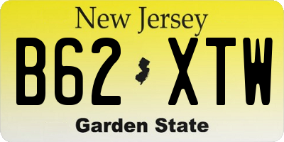 NJ license plate B62XTW